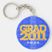 Graduation Class Of 2011 Keychain Blue Orange