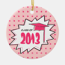 Graduation Class Of 2013 Pink Pop Art Christmas Ornament
