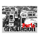 Graduation Party Invitation Black White Postcard