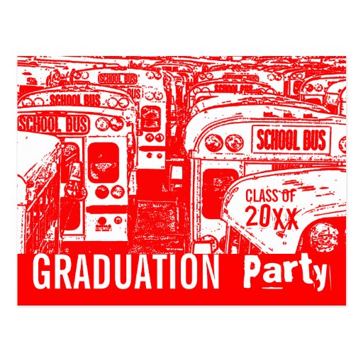Graduation Party Invitation Red Postcard
