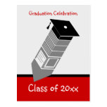 Gradutaion Invitation Postcard Pencil Red 1
