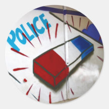 Graffiti in a subway Police Stickers