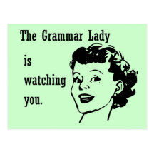 Grammar Lady Watching Postcards