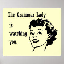 Grammar Lady Watching Postcards Posters