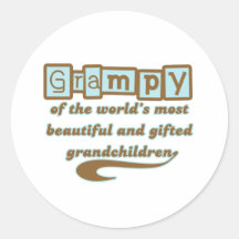 Grampy of Gifted Grandchildren Round Stickers