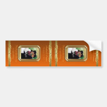 Grand Duchess Gold Scroll Large Orange Wine Label Bumper Sticker