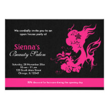 Grand Opening Beauty Salon (Deep Pink) Custom Invites