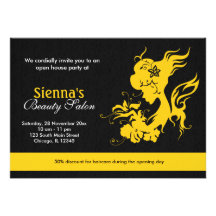 Grand Opening Beauty Salon (Gold) Personalized Invitations