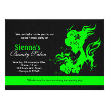 Grand Opening Beauty Salon (Lime) Personalised Invite