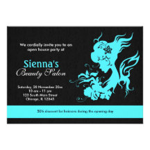 Grand Opening Beauty Salon (Turquoise) Personalised Announcements