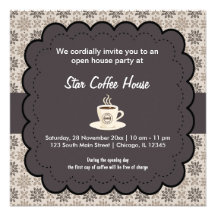 Grand Opening Coffee House Invites