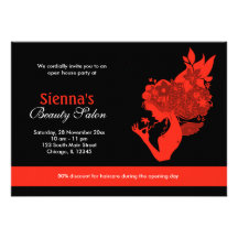 Grand Opening Salon (Fire Brick) Personalized Announcement