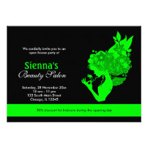 Grand Opening Salon (Lime) Custom Announcements