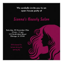Grand Opening Salon (Maroon) Custom Invite