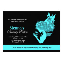Grand Opening Salon (Turquoise) Custom Invitation