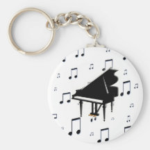 Grand Piano and Music Notes Keychains