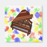 Grand Piano Brown Bird's Eye View Magnet