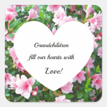 Grandchildren fill our hearts with love. square stickers
