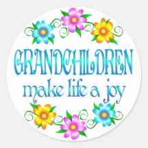 Grandchildren Joy Round Stickers