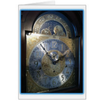 Grandfather Clock Face Greeting Cards