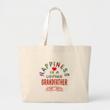 Grandfather Happiness Canvas Bags