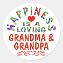 Grandma & Grandpa Happiness Round Sticker