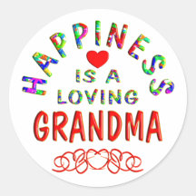 Grandma Happiness Round Sticker