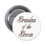 Grandma of Groom Classy Browns Pinback Buttons