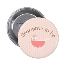 Grandma to Be Pink Pram Button