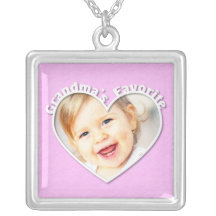 Grandmas Favourite Baby Girl Photo Charm Necklace