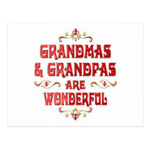 Grandmas Grandpas are Wonderful Post Card