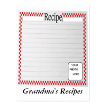 Grandma's Recipes Photo Card Postcard