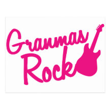 grandmas rock! with guitar post card