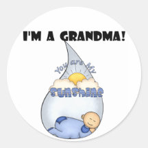 Grandma's Sunshine-Boy T-shirts and Gifts Round Stickers