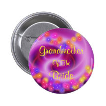 Grandmother Of The Bride Swirly Heart Button