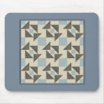 Grandmother's Puzzle in Blue & Cream Mouse Mat