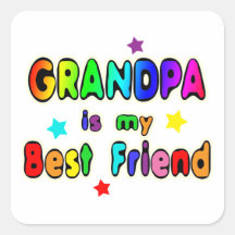 Grandpa Best Friend Square Sticker