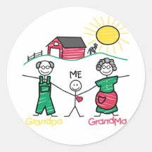 Grandpa Grandma & Me Sticker