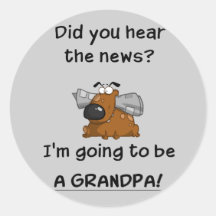 Grandpa News Round Stickers
