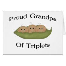 Grandpa Of Triplets Greeting Cards