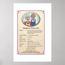 Grandparents Visit Price List Poster