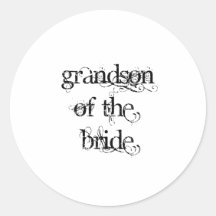 Grandson of the Bride Round Stickers