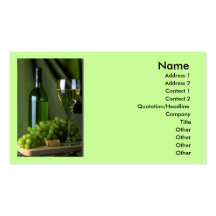 Grapes and Wine Bottle Business Card