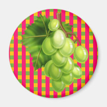 Grapes Plaid Refrigerator Magnet