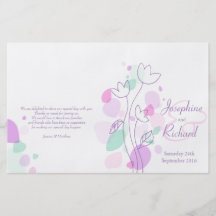 Graphic modern flower petals Wedding Programme