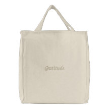 Gratitude Tote Embroidered Tote Bags