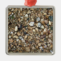 Gravel Texture with Tiny Plants Christmas Ornaments