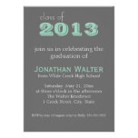 Gray and Emerald | Text |  Graduation Invitation invitations