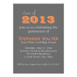 Gray and Orange | Text |  Graduation Invitation invitations