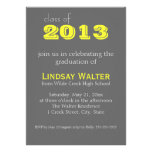 Gray and Yellow | Text |  Graduation Invitation invitations